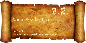 Nanu Rozália névjegykártya